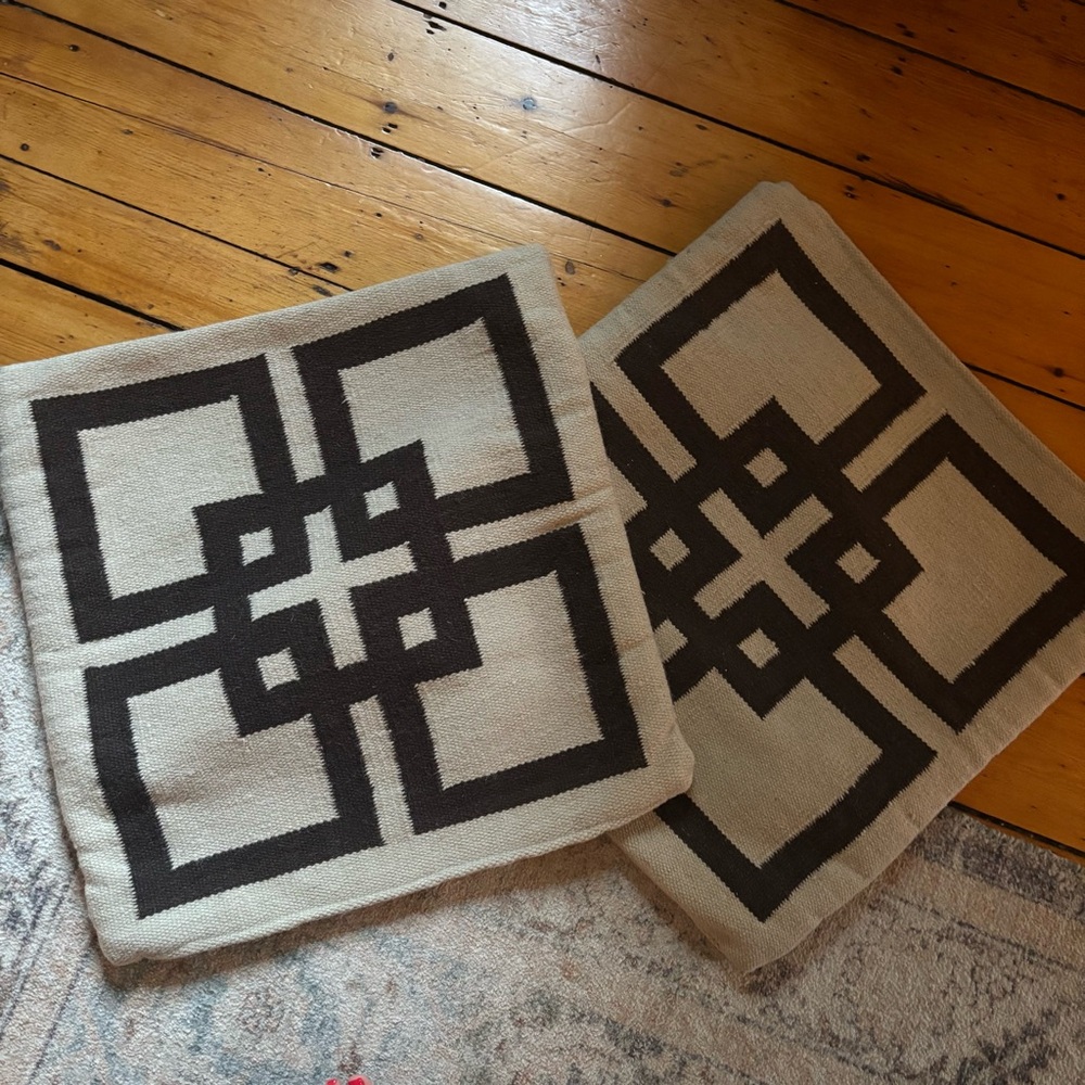 West Elm geometric pillow shams
